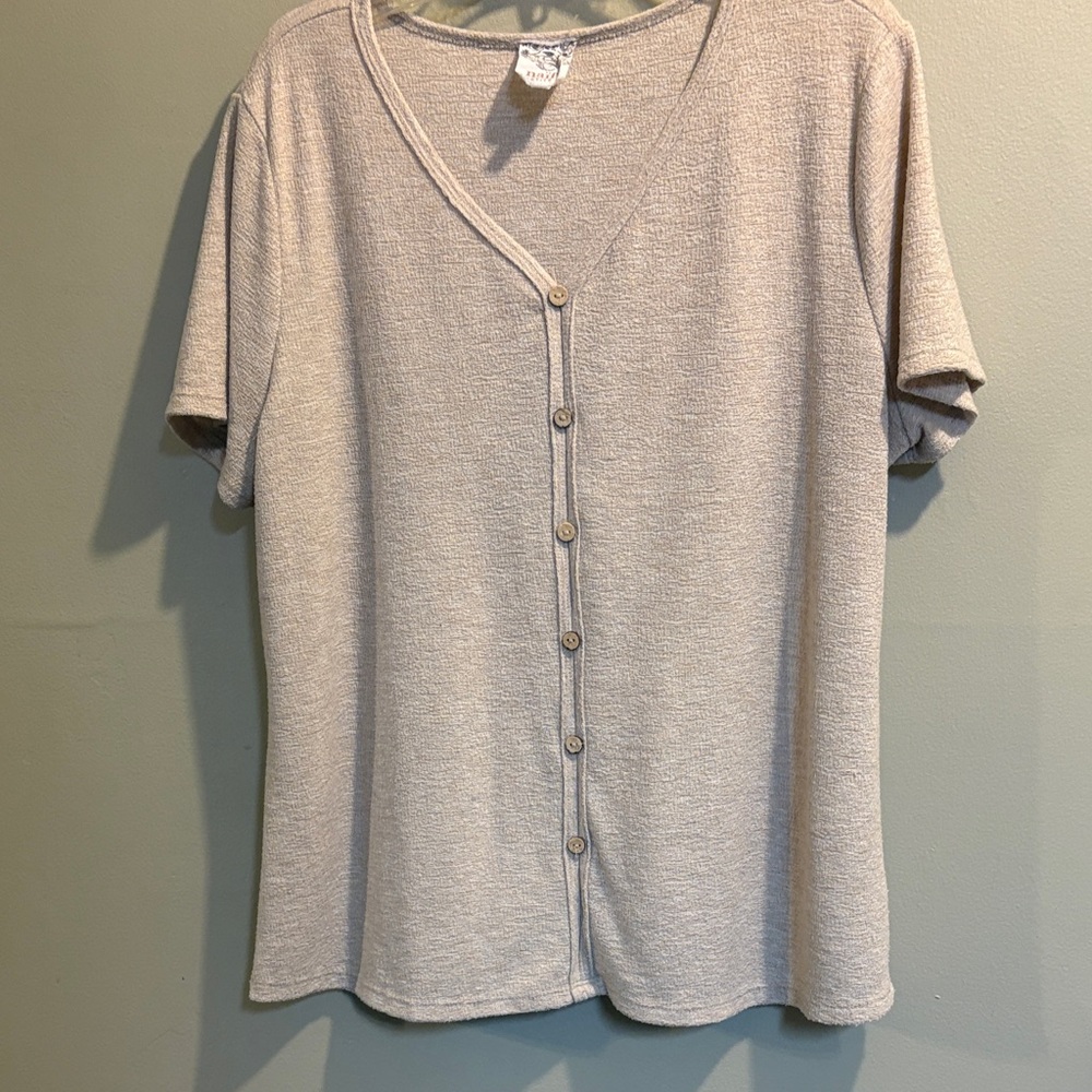 Light Beige Button-Down Shirt